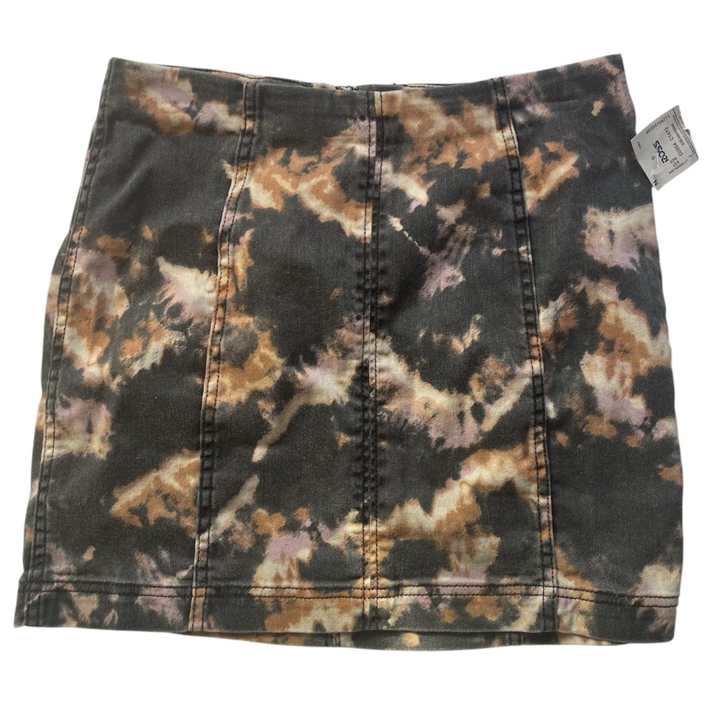 Free People Tie Dye Stretch Denim Mini Skirt Womens 8 Boho Festival Y2K NWT